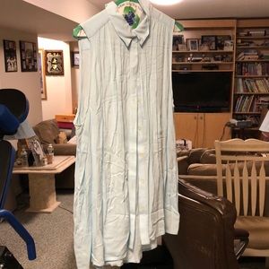 Button up baby blue tank top